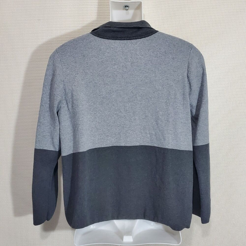 Belford Jacket XL Gray Zip Front Cardigan Sweater Pima Cotton Funnel Mock - Picture 5 of 9
